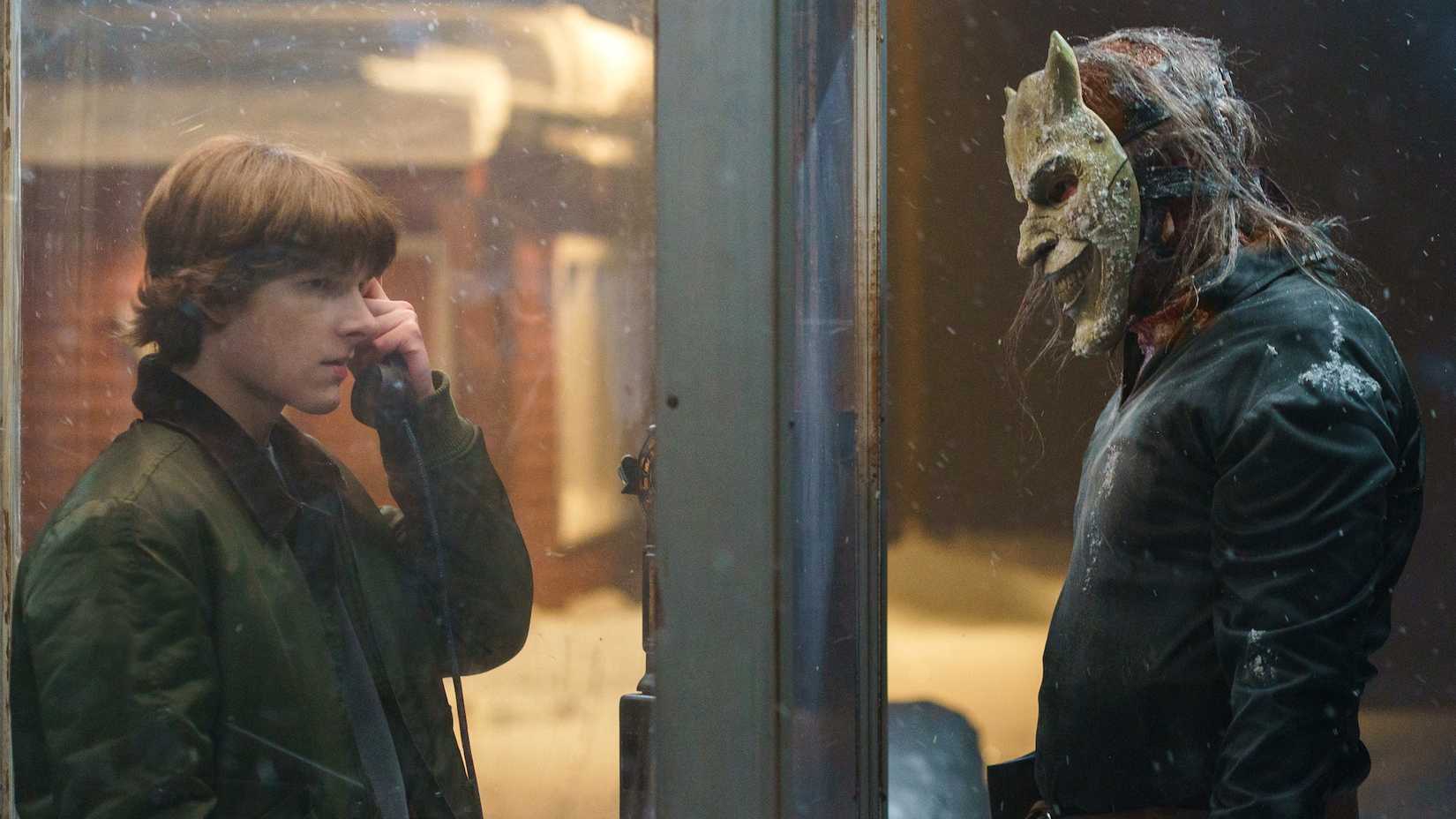 Mason Thames as Finney and Ethan Hawke as The Grabber in Black Phone 2