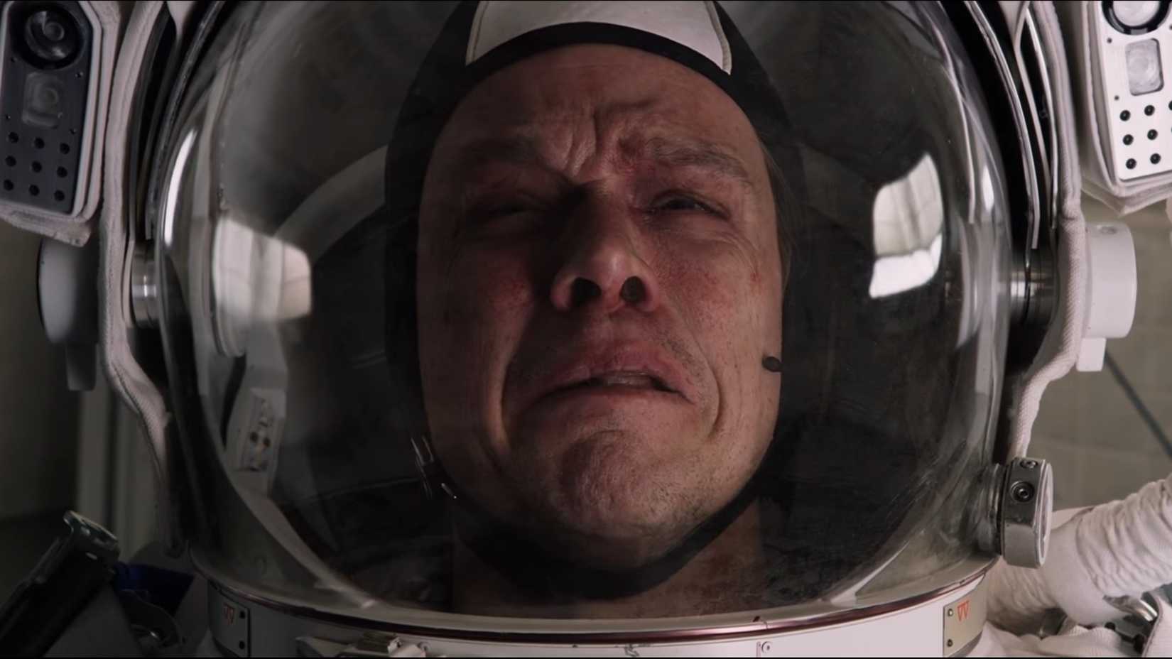 Matt Damon as an astronaut in The Martian