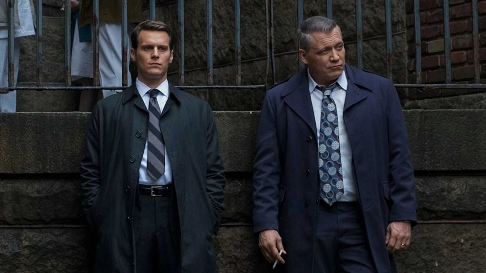 Jonathan Groff as Holden Ford and Holt McCallany as Bill Tench in "Mindhunter."