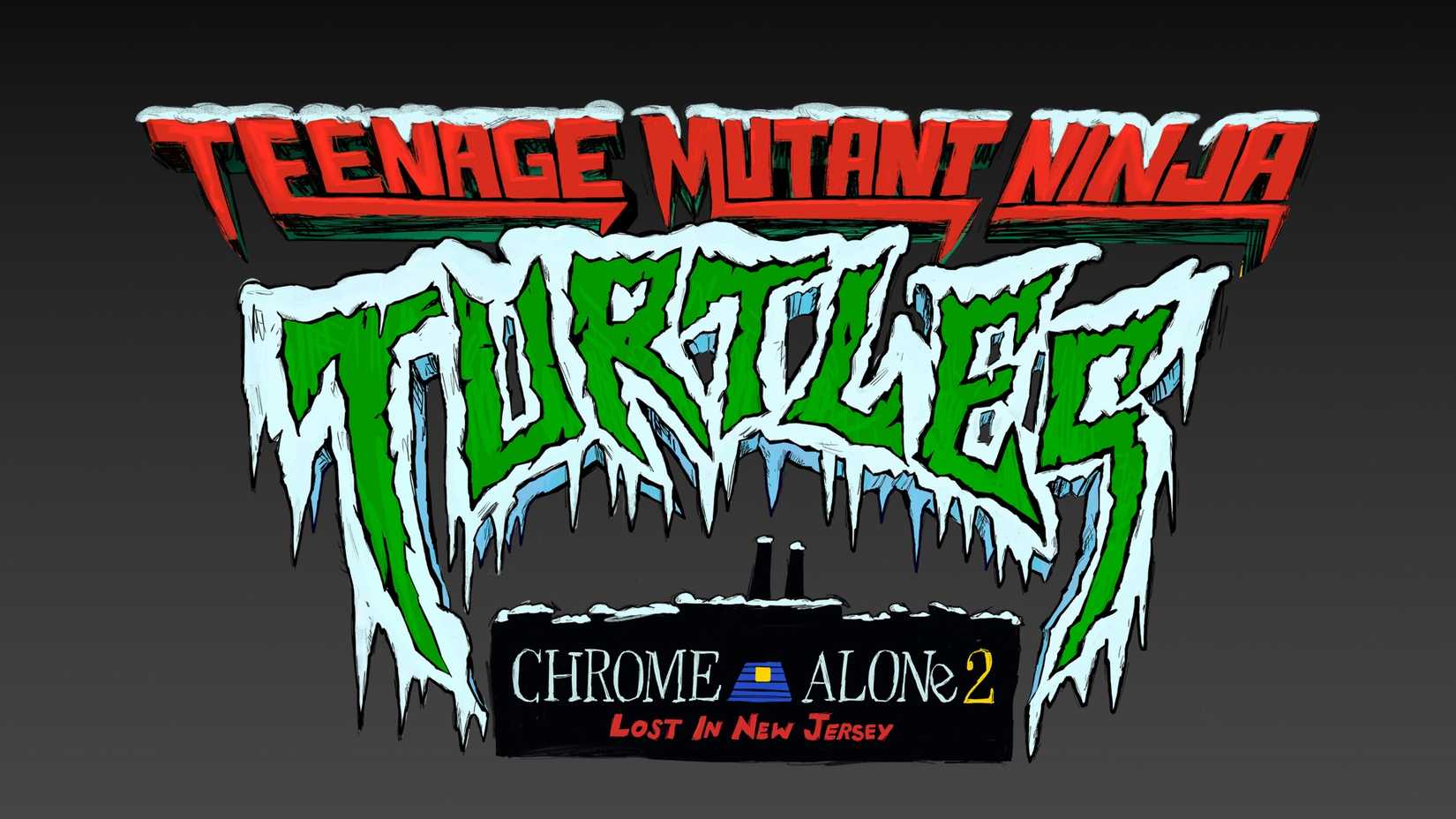 Teenage Mutant Ninja Turtles Chrome Alone 2 Lost in New Jersey Logo