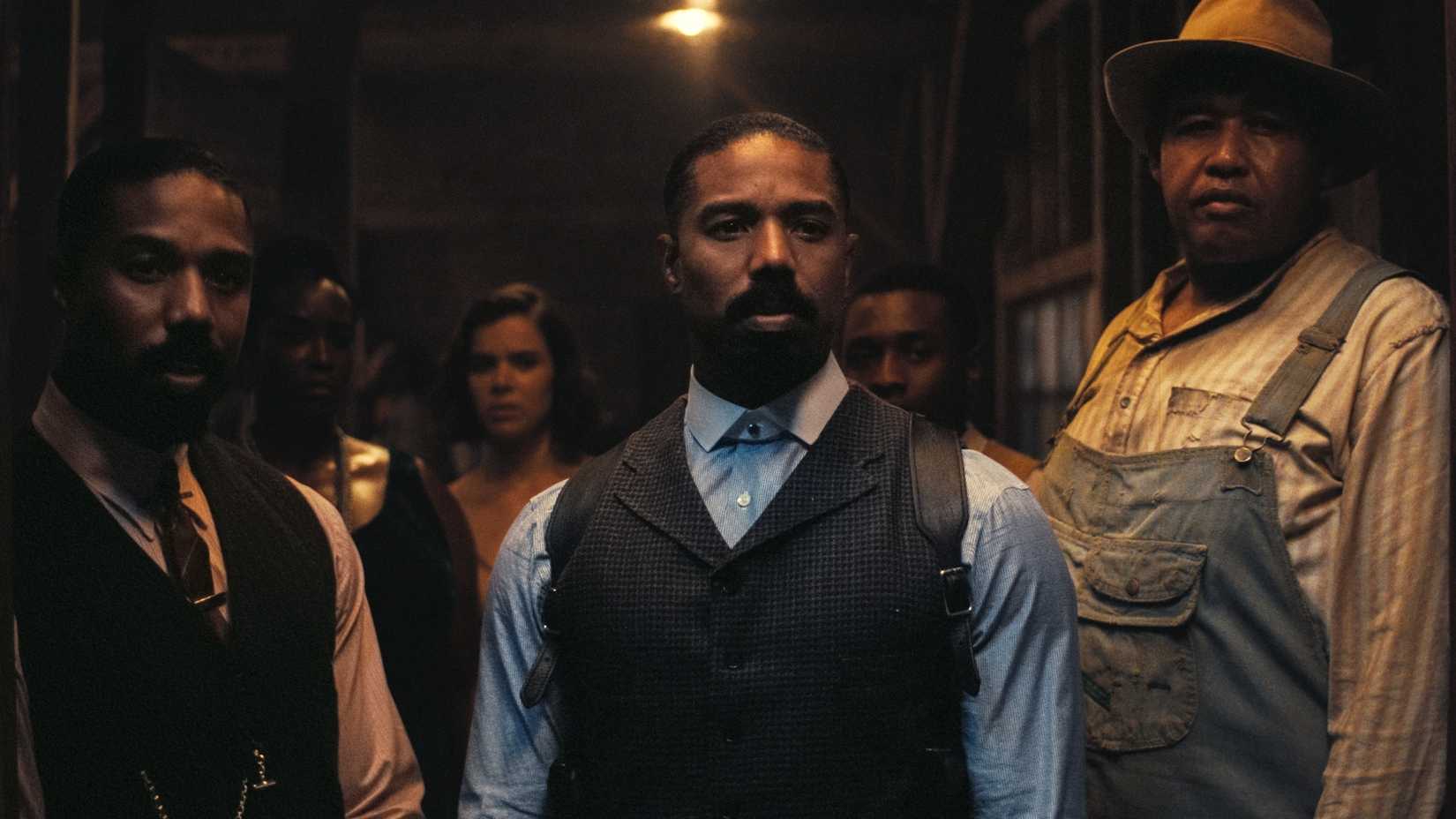 Michael B. Jordan as the Smokestack Twins in Sinners