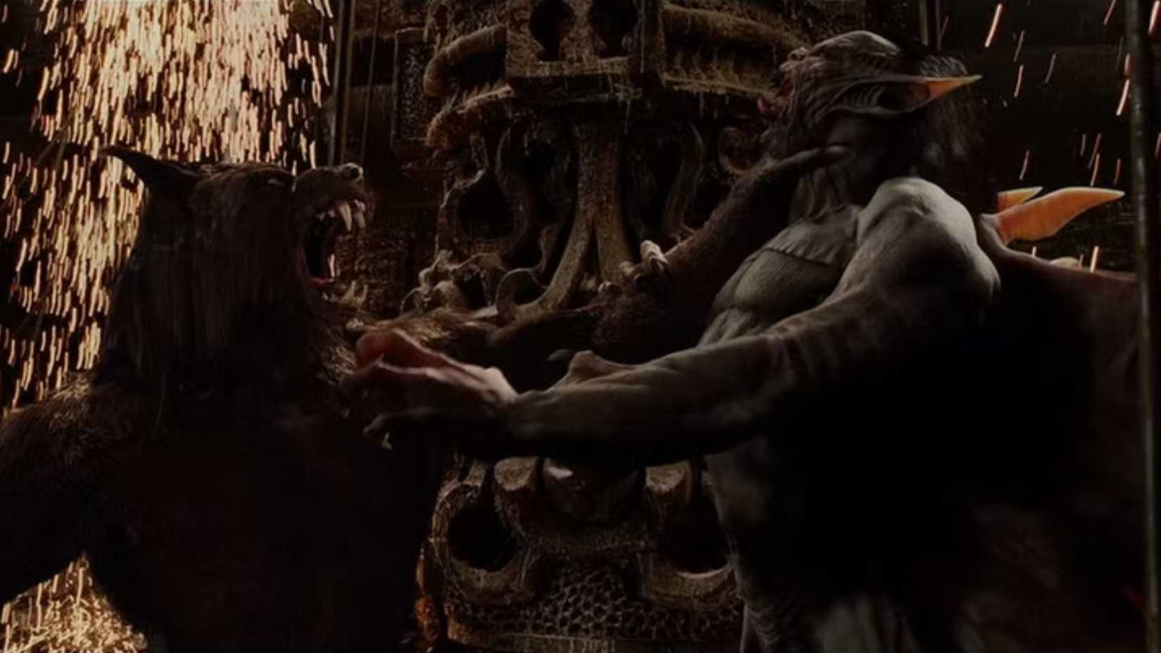 Van Helsing Wolf Man fighting Dracula