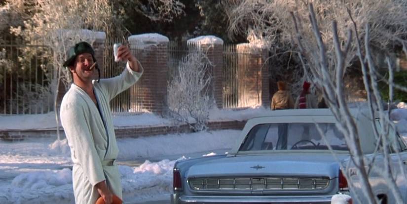 Randy Quaid in a bathrobe in National Lampoon's Christmas Vacation