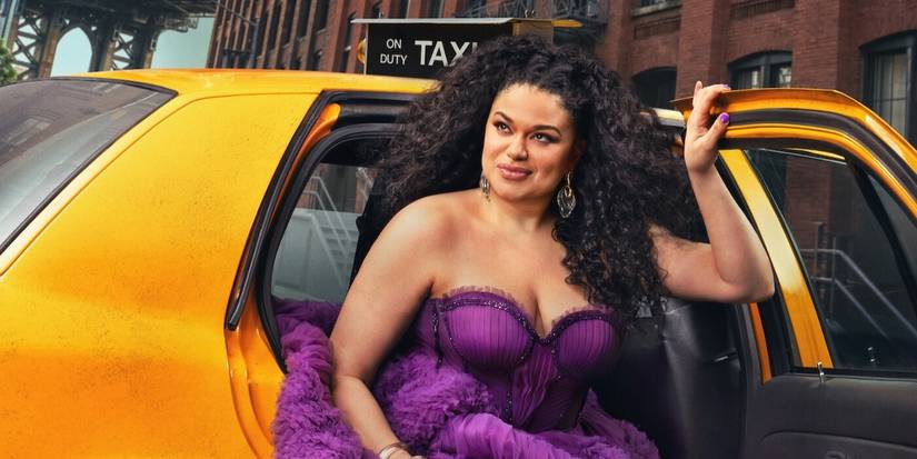 Michelle Buteau as Mavis getting out of a cab in Survival of the Thickest