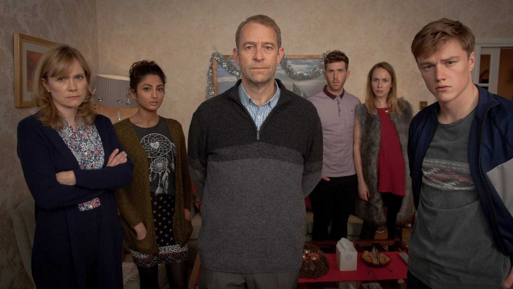 AWAIT FURTHER INSTRUCTIONS, from left Abigail Cruttenden, Neerja Naik, Grant Masters, Kris Saddler, Holly Weston, Sam Gittins, 2018