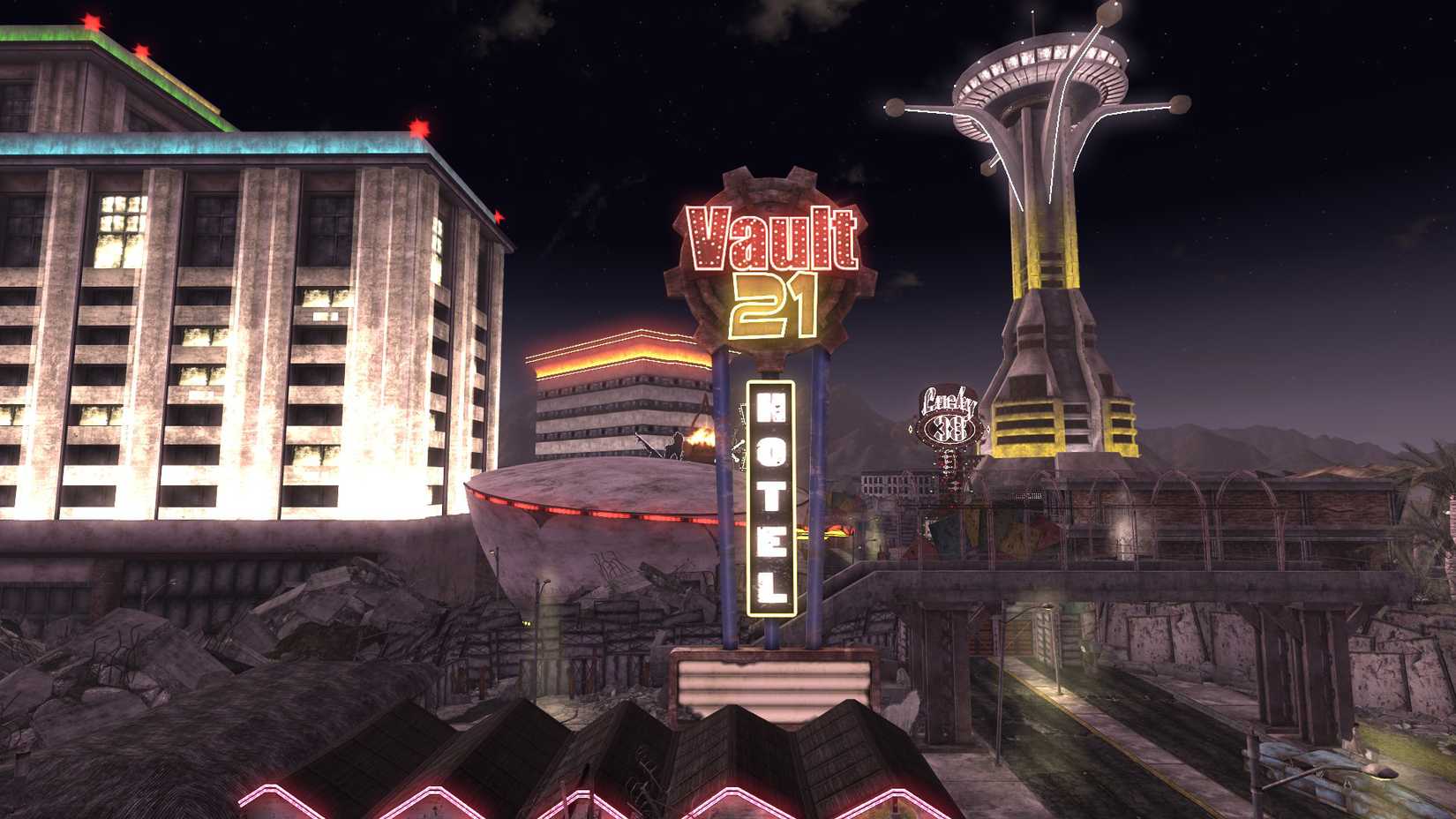 Vault 21's sign is shown in Fallout: New Vegas