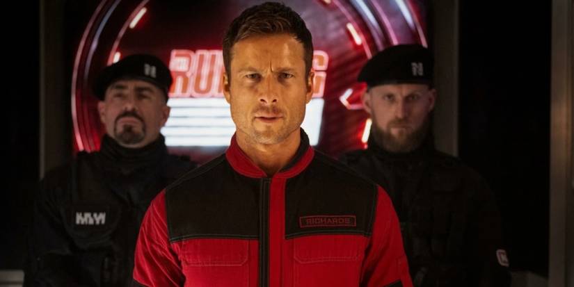 Glen Powell in a scene from The Running Man