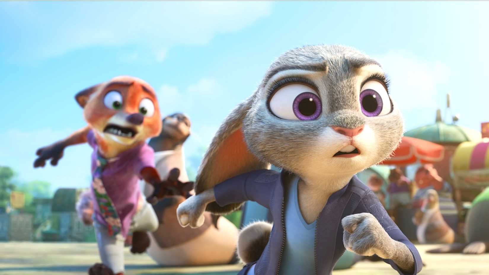 Nick Wilde running after Judy Hopps in 'Zootopia 2'