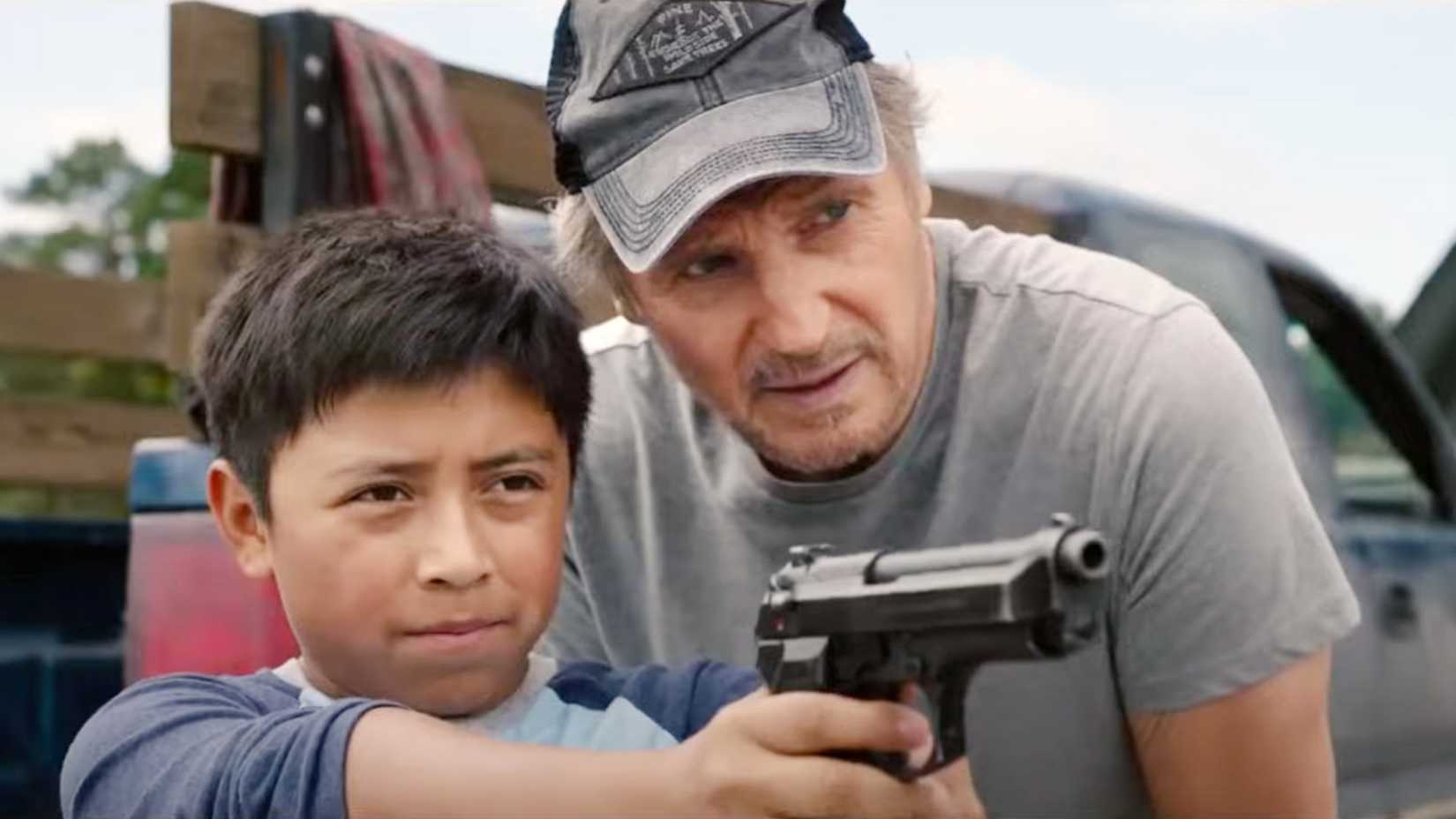 Jacob Perez, Liam Neeson in The Marksman