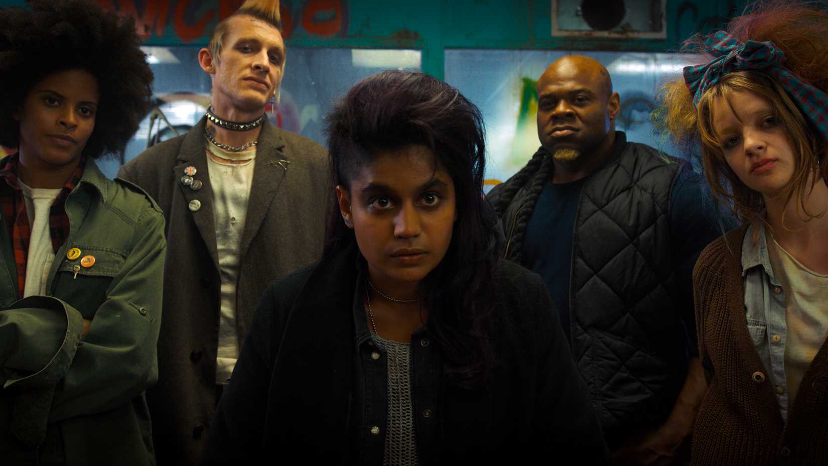 Kali and her friends greeting Eleven in Stranger Things.