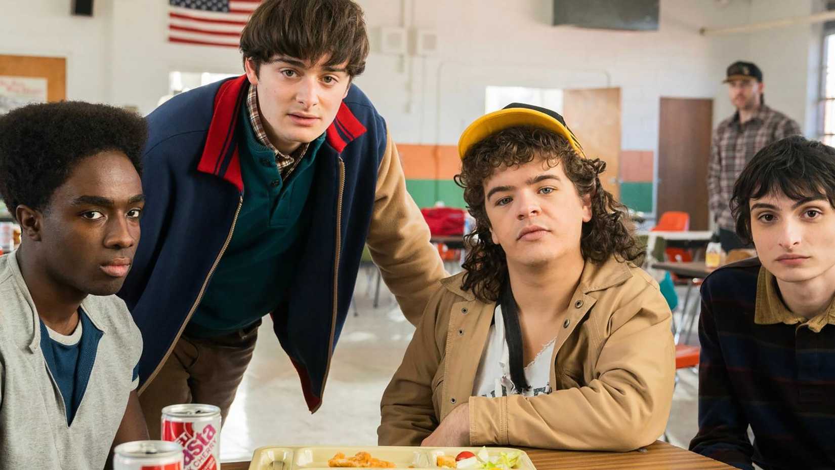 Lucas, Will, Dustin, and Mike in Stranger Things.