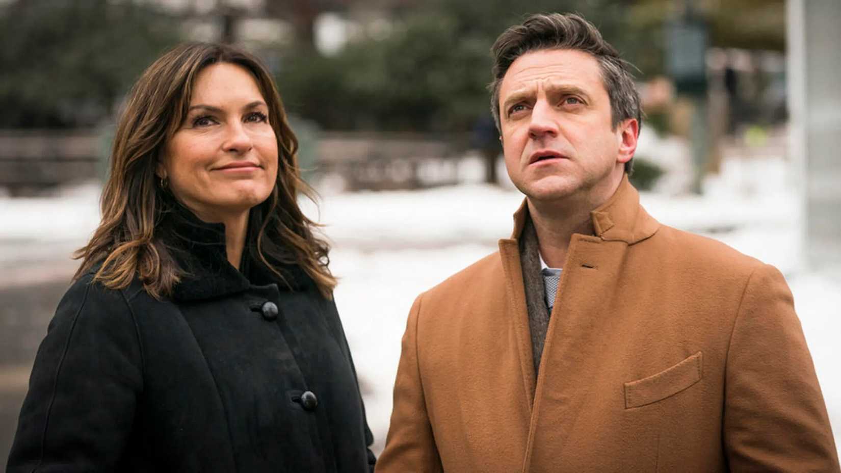 Mariska Hargitay and Raúl Esparza as Olivia and Rafael in Law & Order: SVU