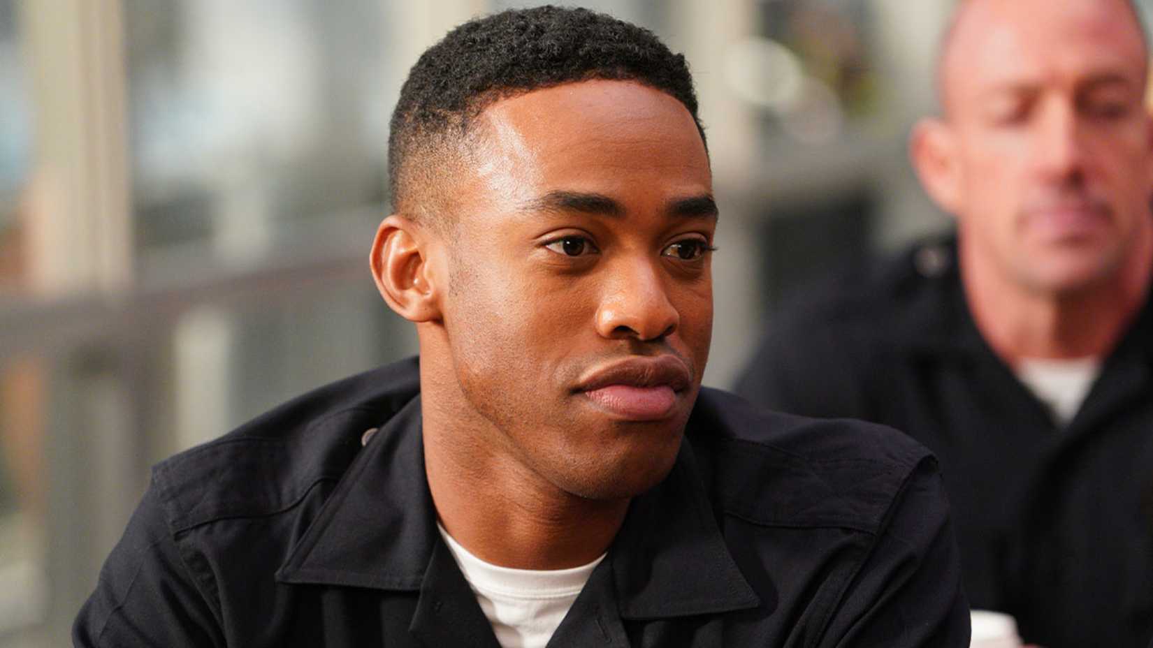 Jackson sits with colleagues in The Rookie