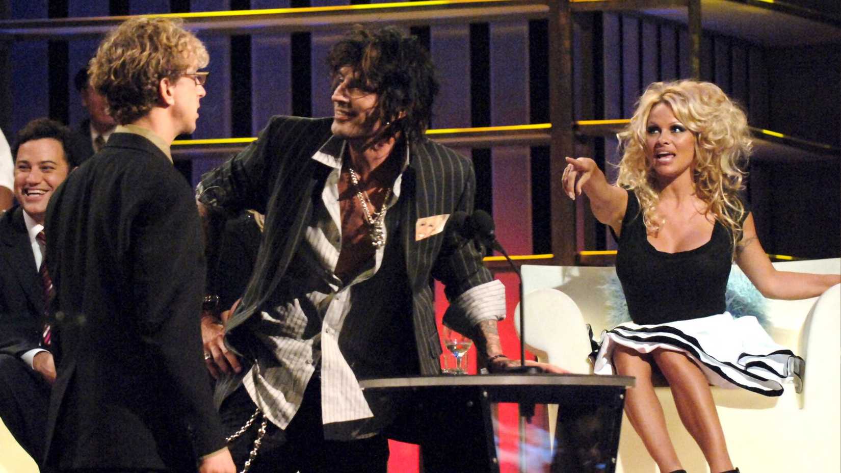 Andy Dick confronted by Pamela Anderson and Tommy Lee during 'The Roast of Pamela Anderson'
