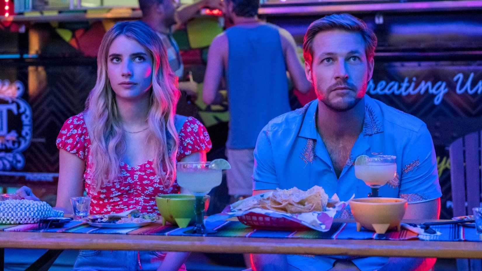Emma Roberts and Luke Bracey in 'Holidate'