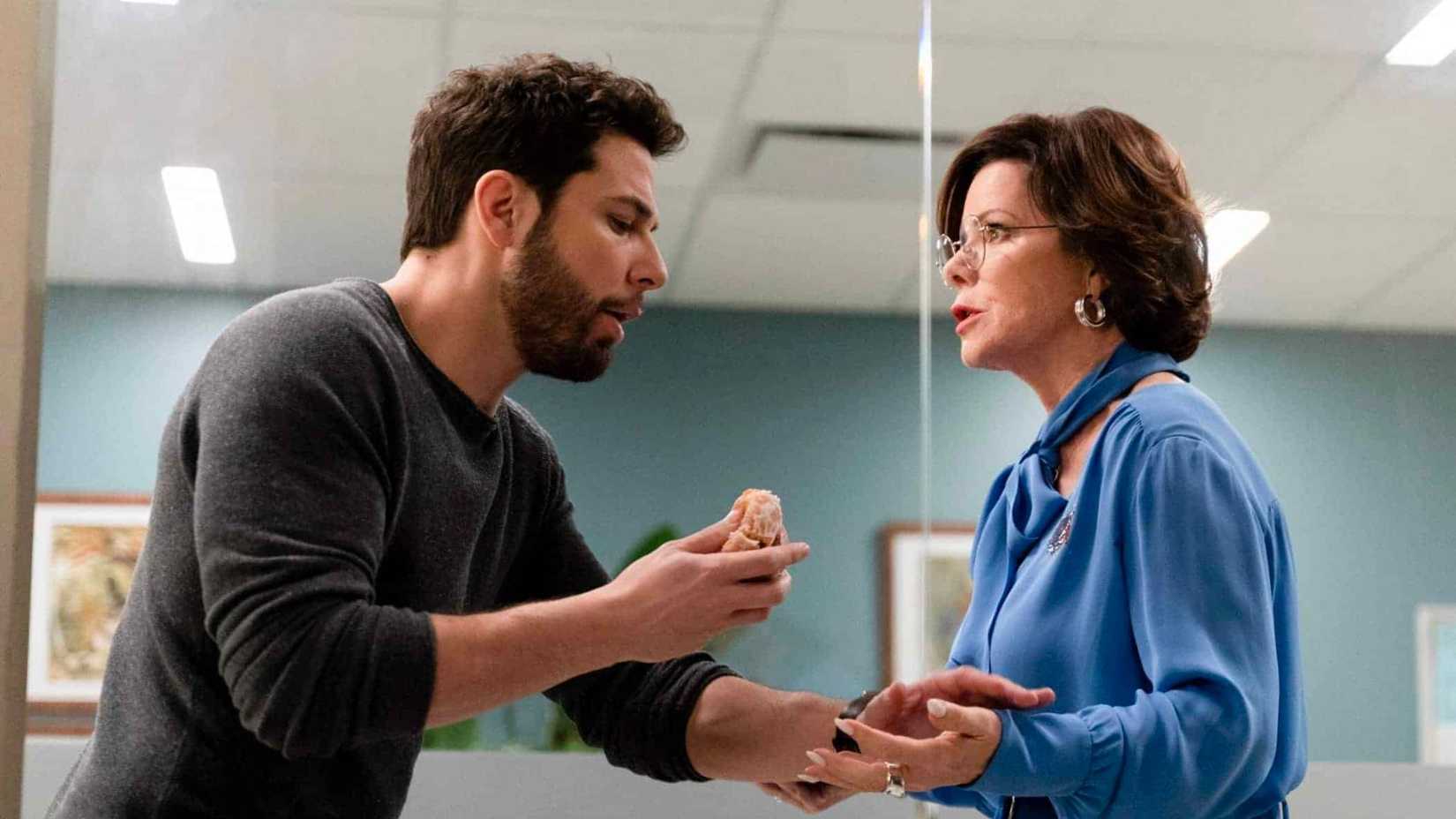 Skylar Astin and Marcia Gay Harden in 'So Help Me Todd'