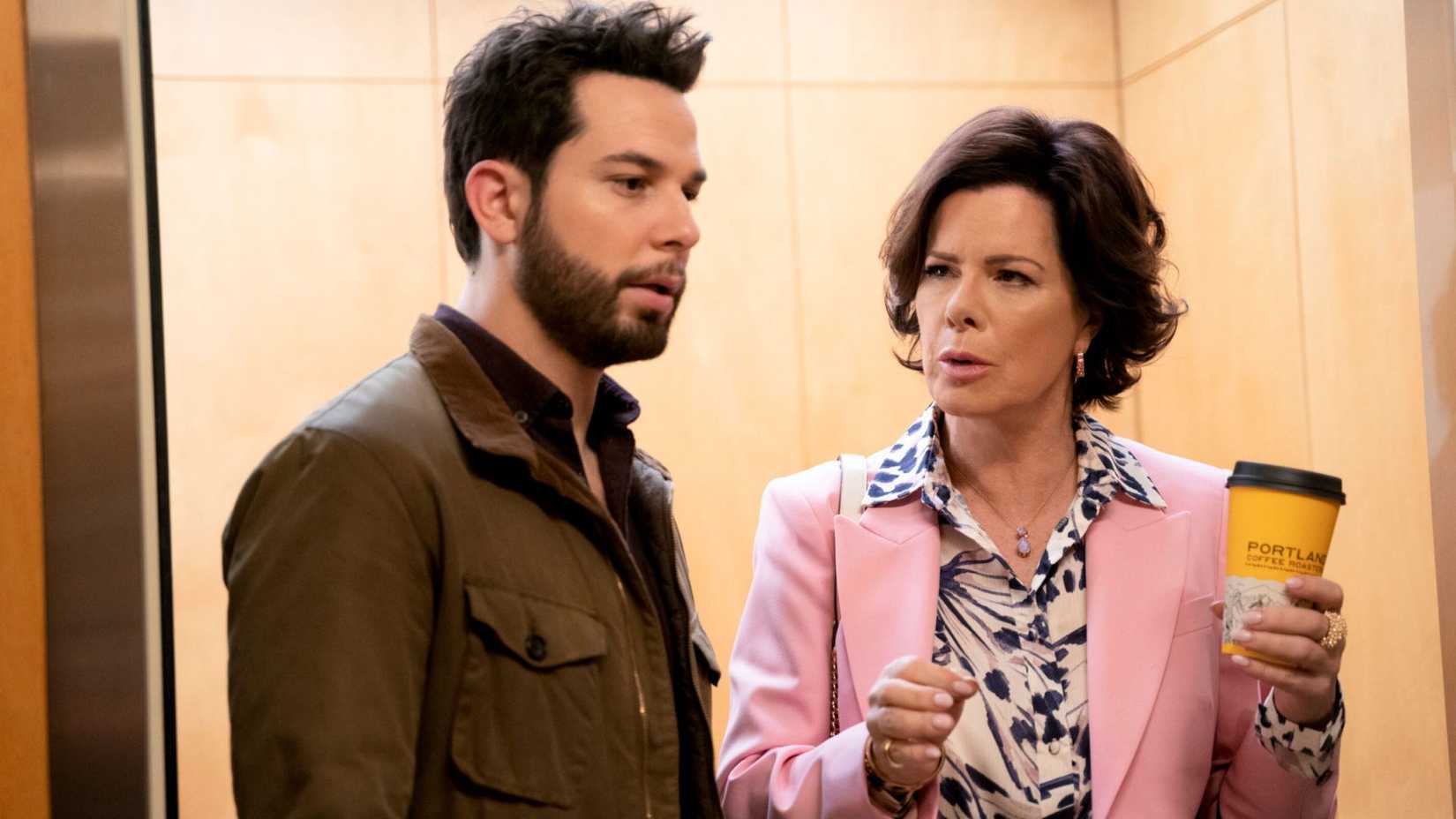 Skylar Astin and Marcia Gay Harden in 'So Help Me Todd'