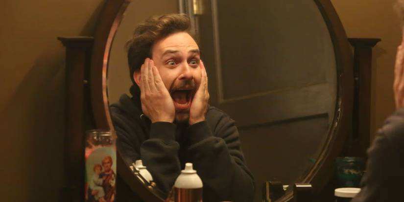 Charlie screaming in a mirror, doing an impression from Home Alone, in It's Always Sunny in Philadelphia.