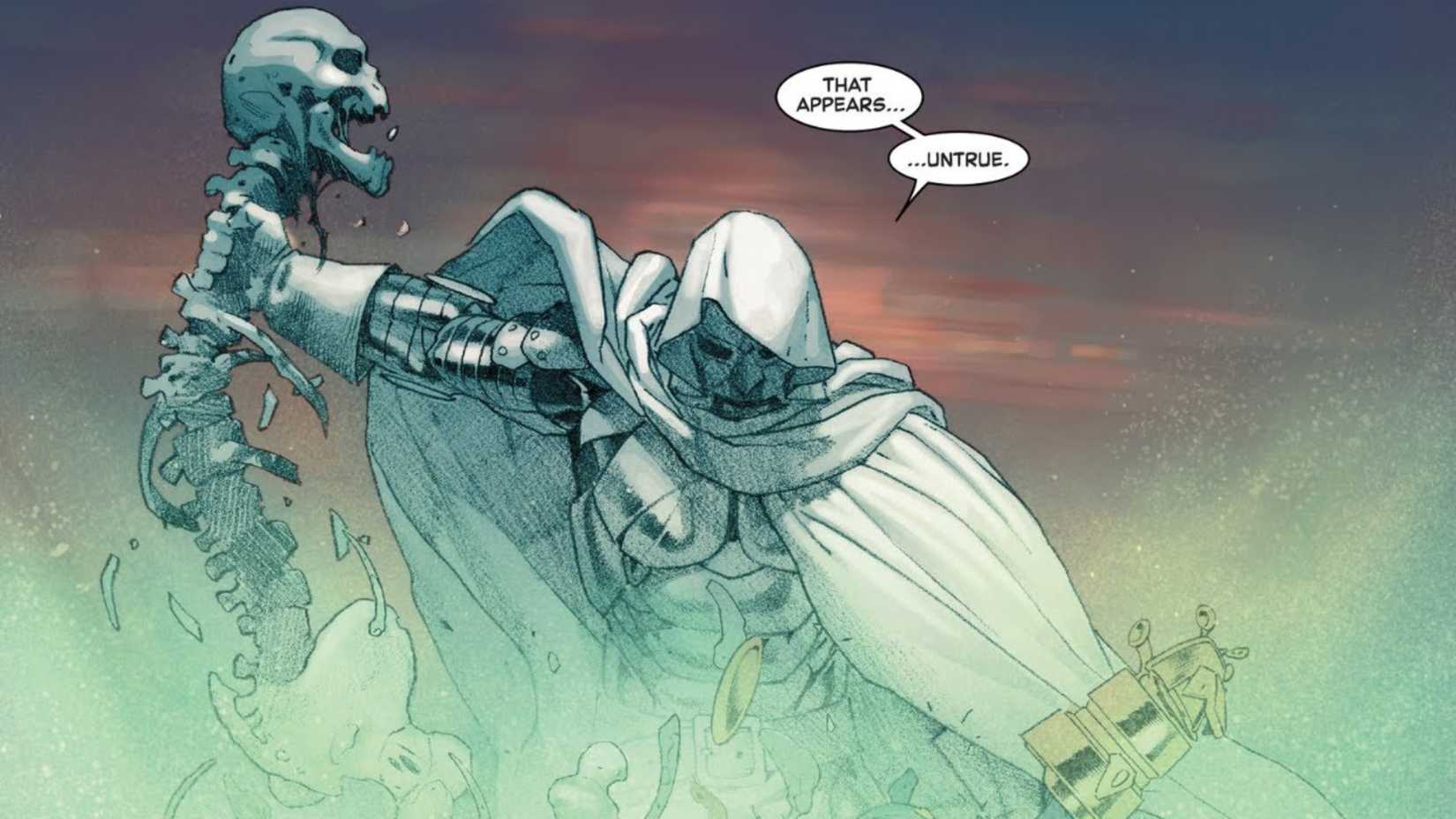 Doctor Doom rips out Thanos spine
