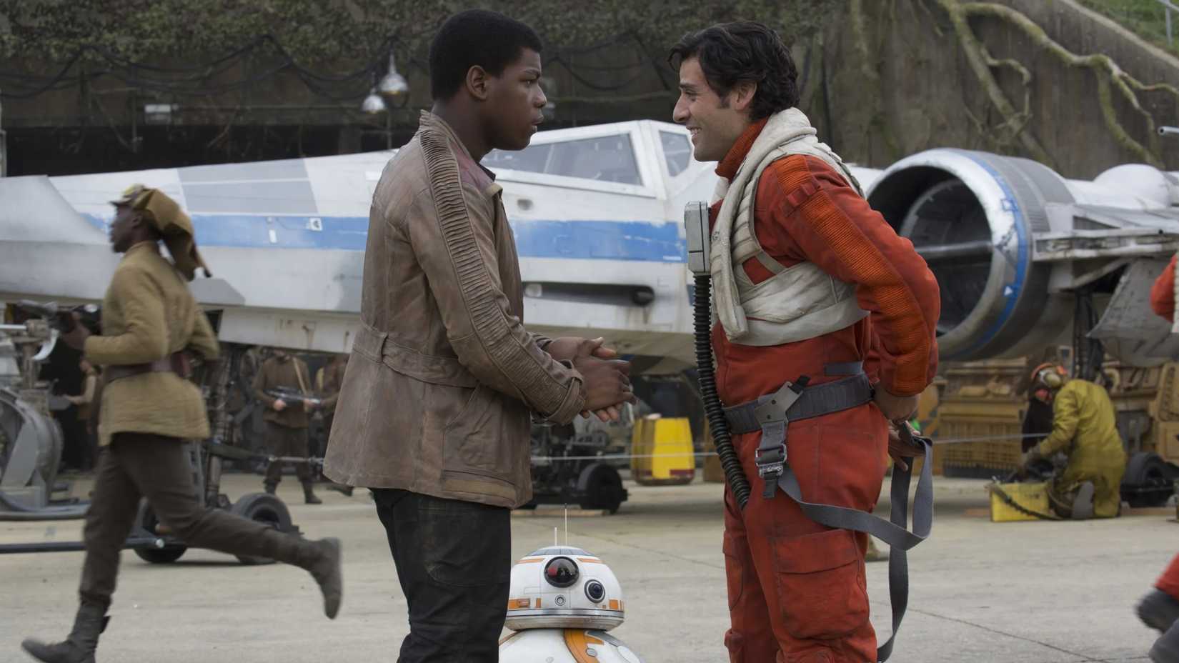 Finn and Poe in Star Wars The Force Awakens