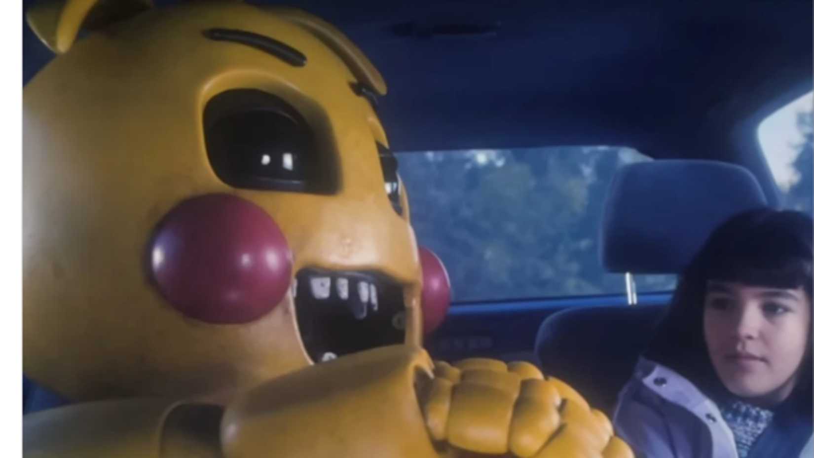Toy Chica appears in a car in Five Nights at Freddy's 2
