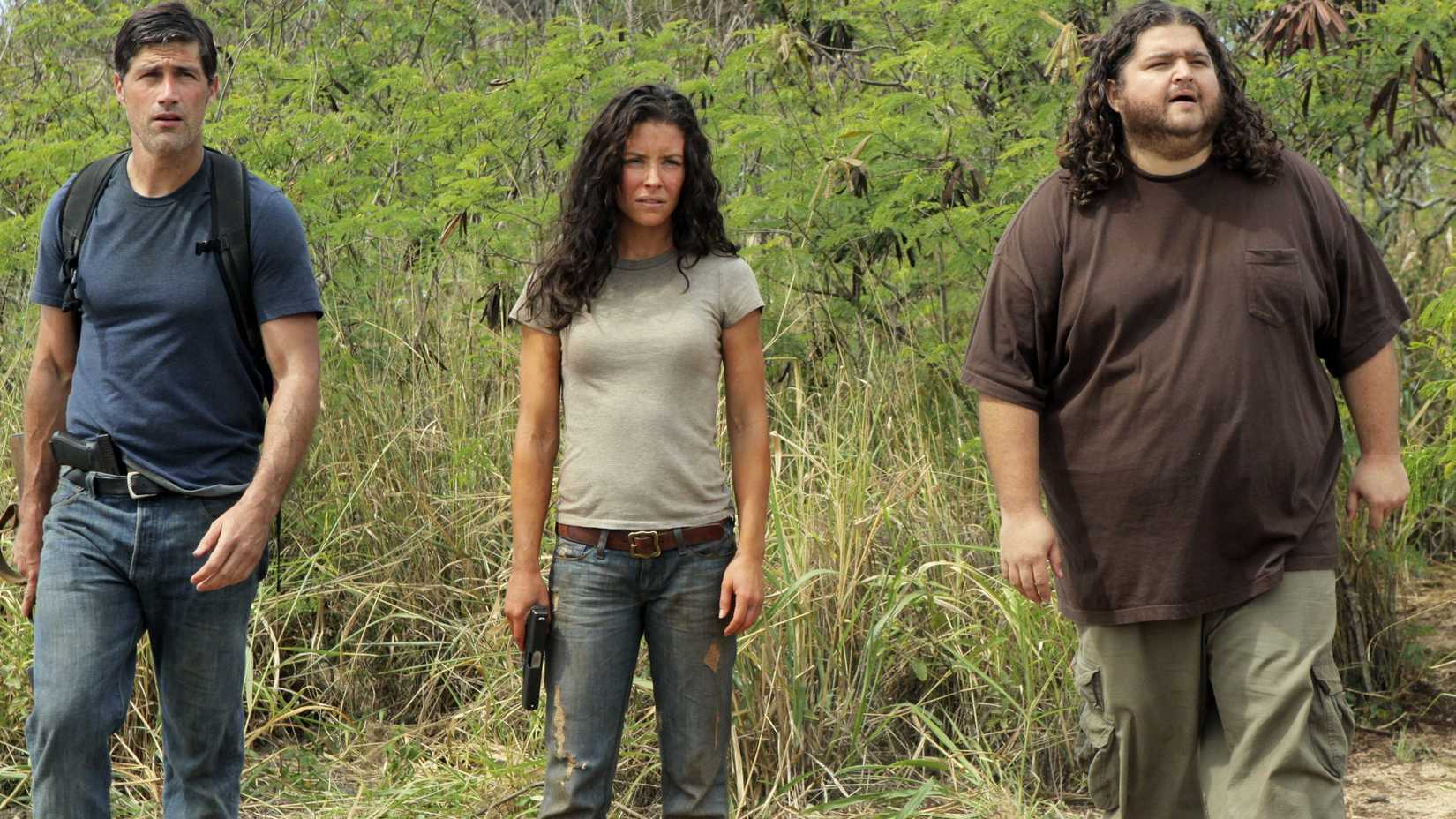 Matthew Fox, Evangeline Lilly, and Jorge Garcia in Lost