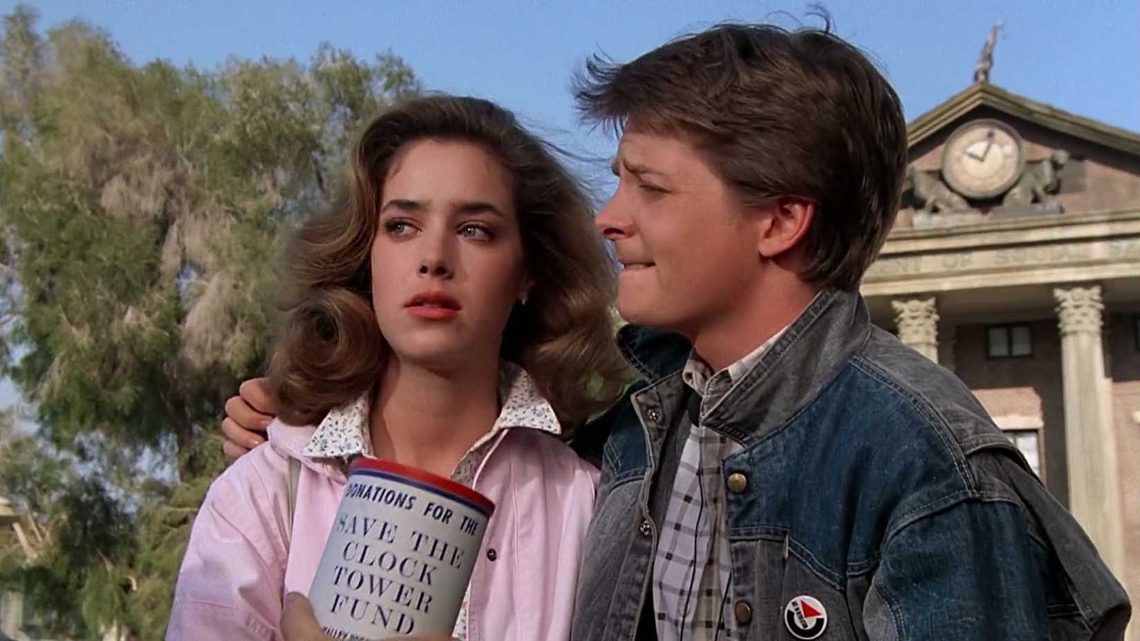 Marty Mcfly and Jennifer Parker in back to the future