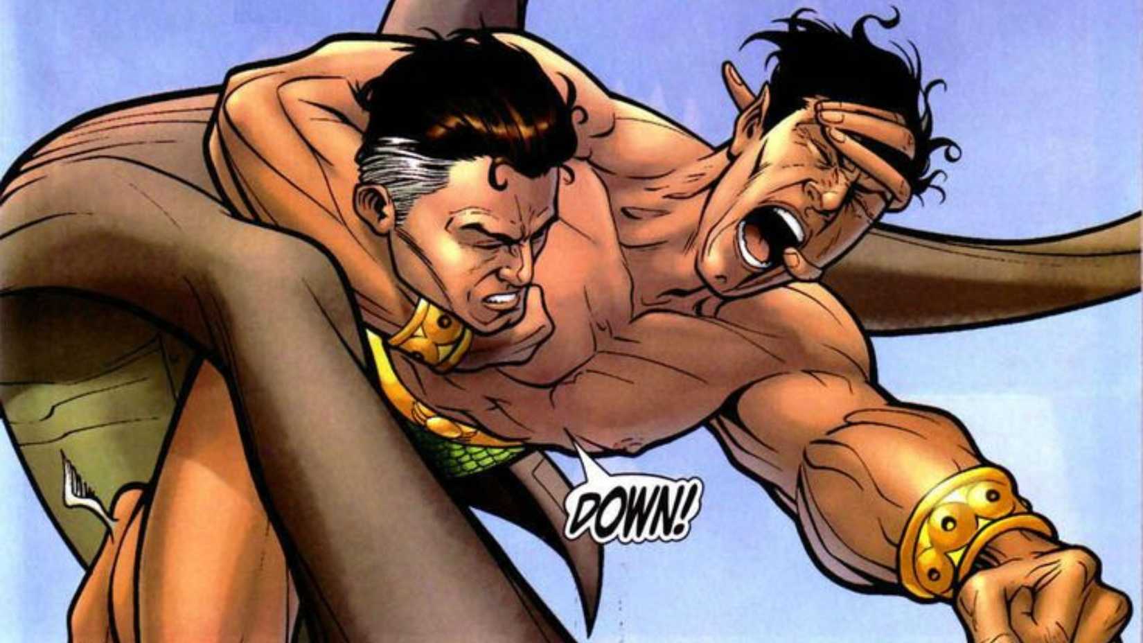 Mr Fantastic fighting Namor