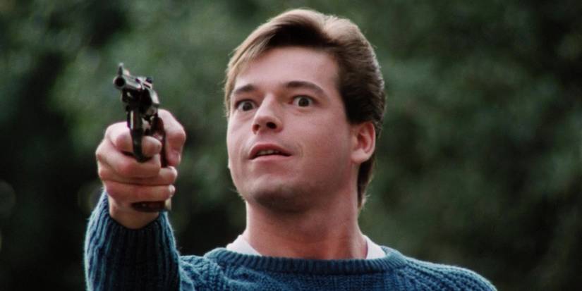 Ricky aiming a gun in Silent Night, Deadly Night 2