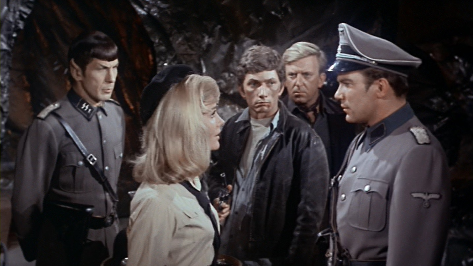 Spock and Kirk in Nazi uniforms from the Star Trek episode Patterns of Force