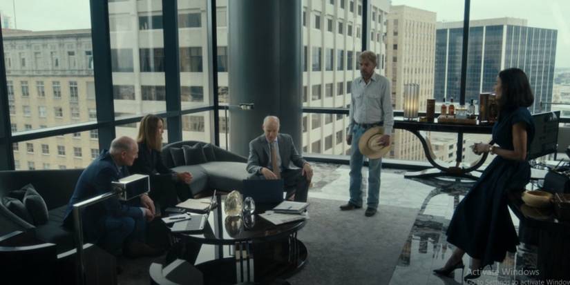 The emergency meeting in Landman Season 2 Episode 5