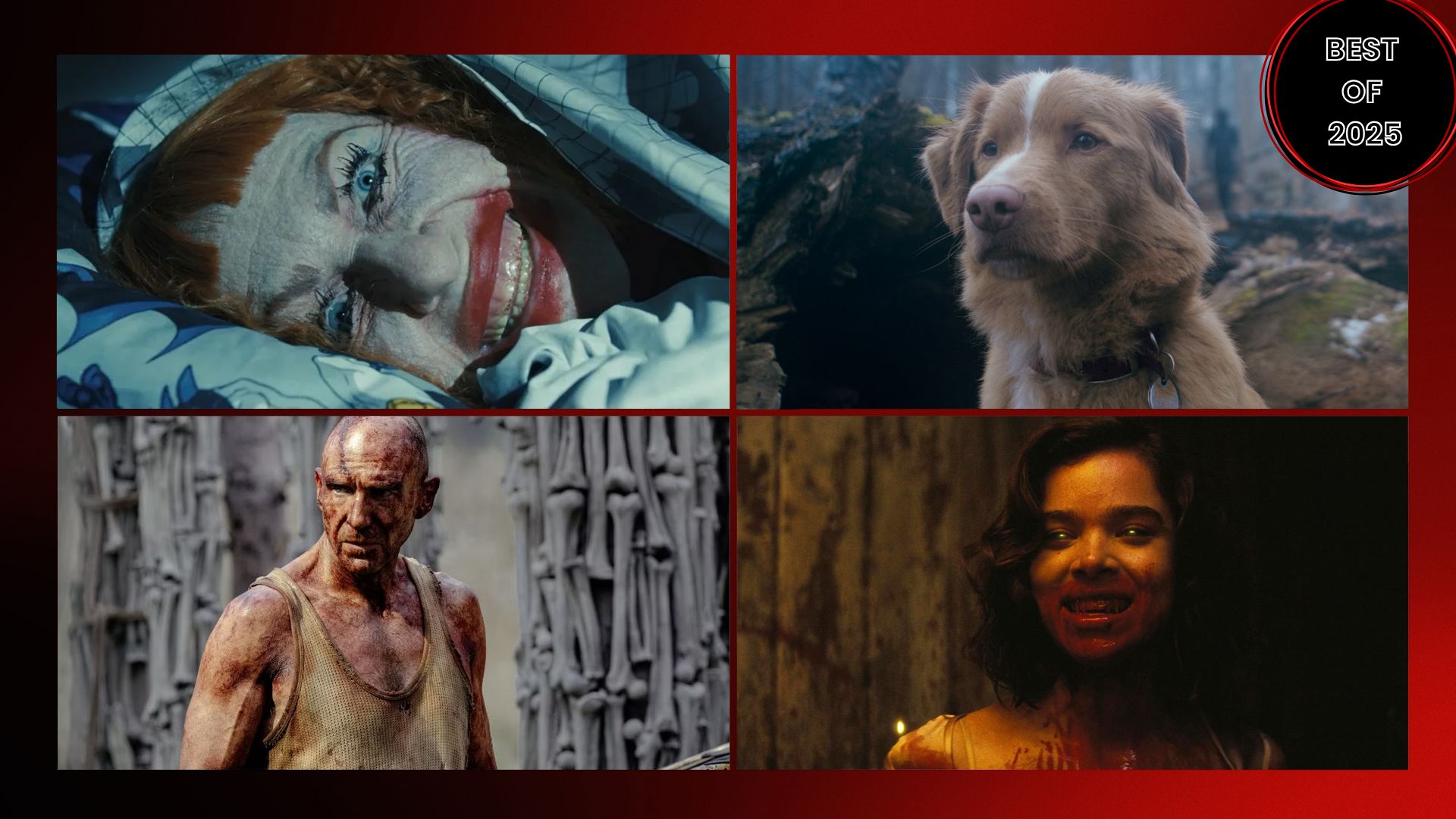 Stills from 'Weapons,' 'Good Boy,' '28 Years Later,' and 'Sinners'