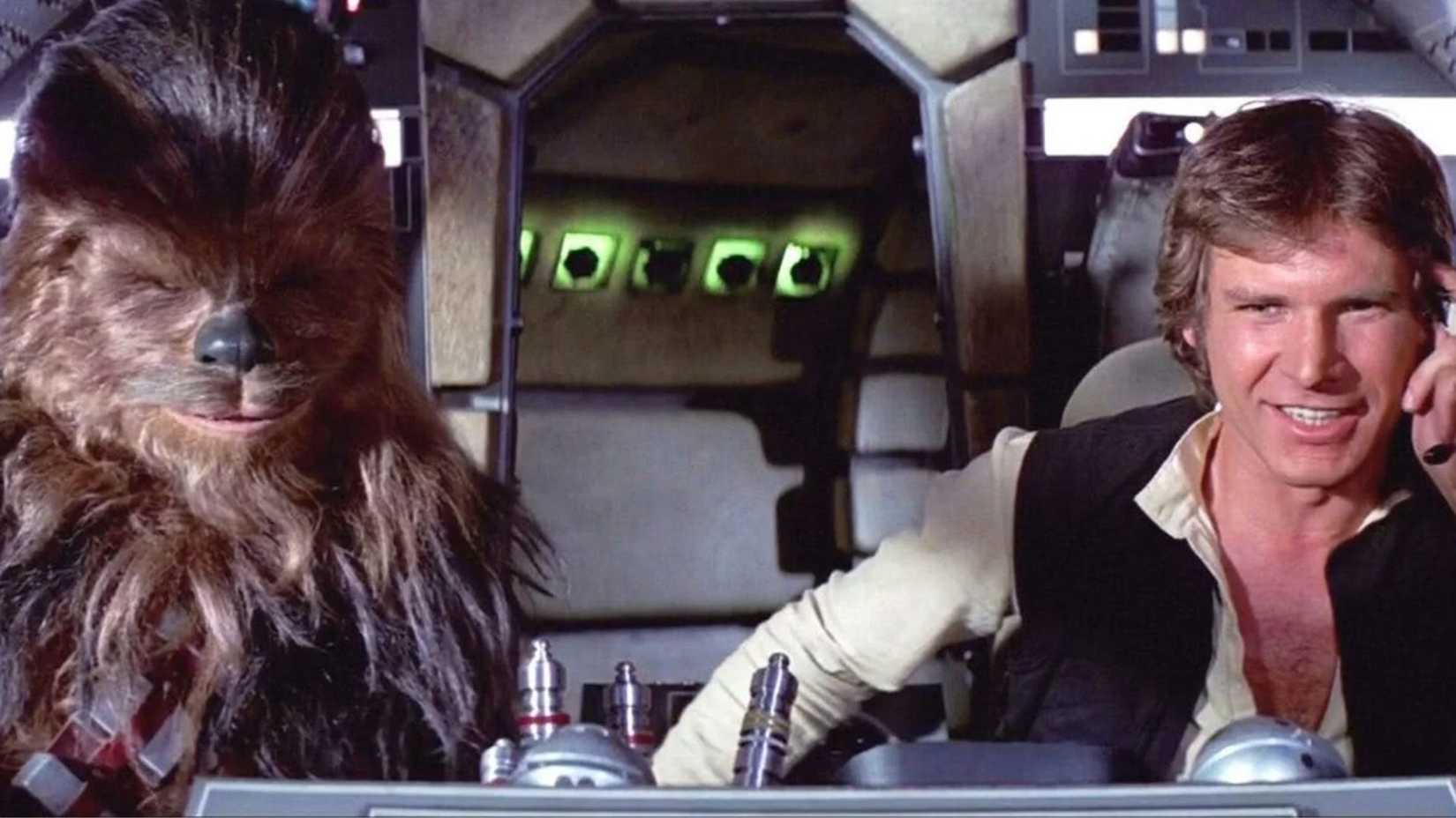 Han Solo e Chewbacca em Star Wars