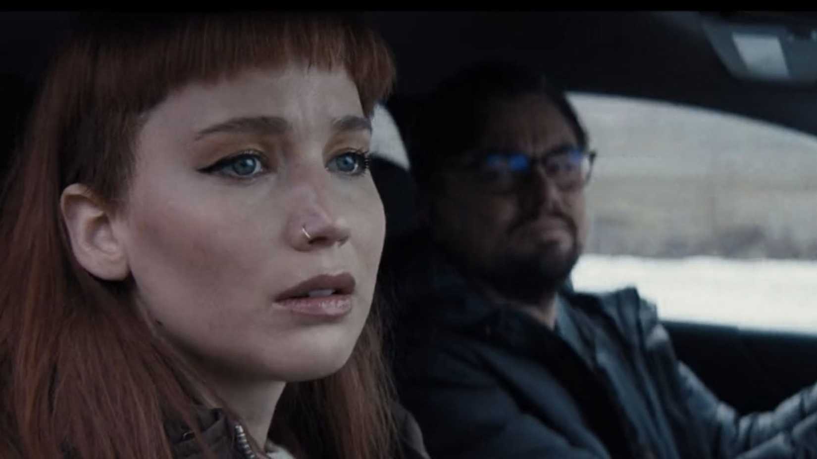 Leonardo DiCaprio and Jennifer Lawrence in 'Don't Look Up'