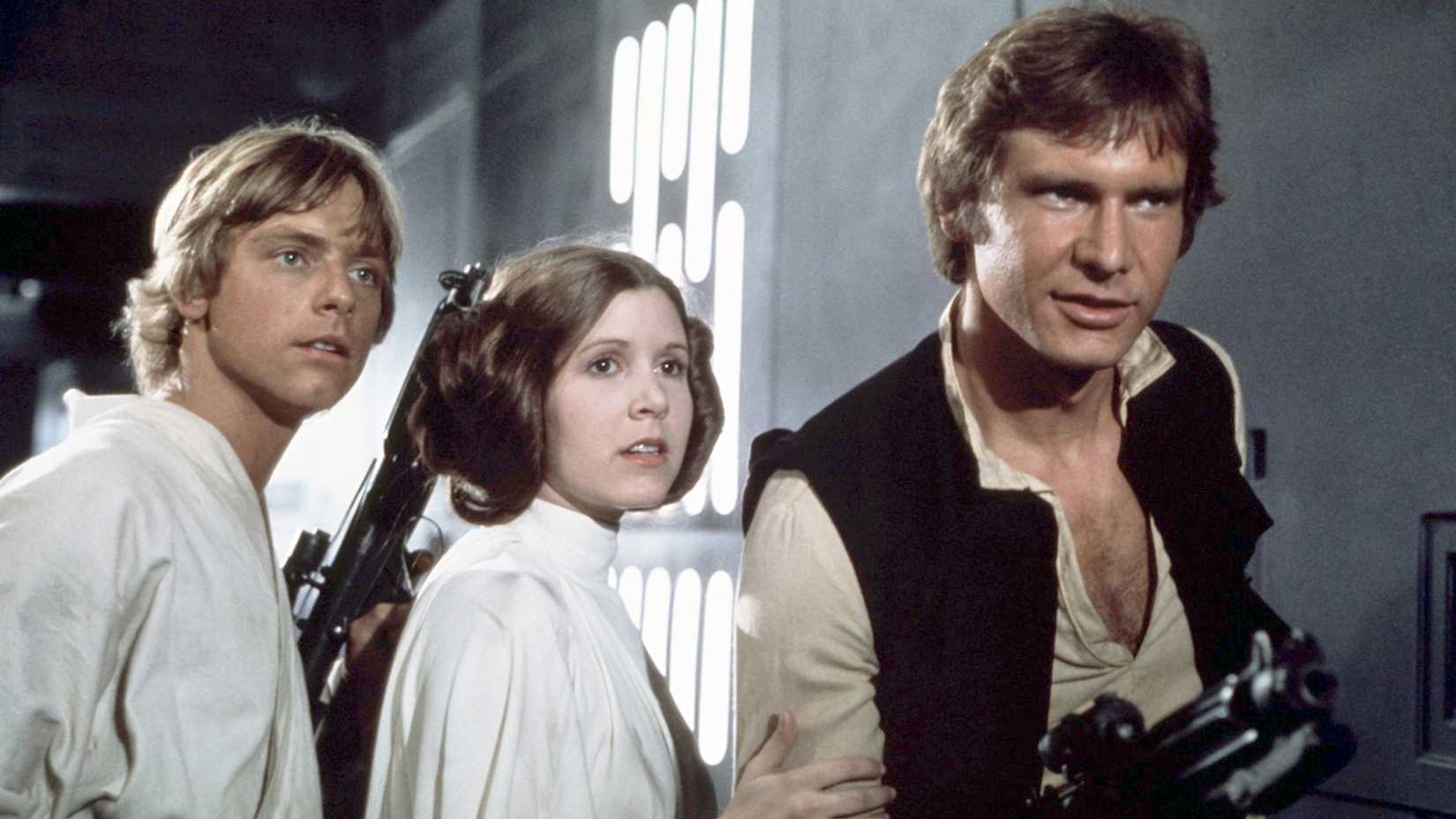 Luke, Leia and Han in Star Wars A New Hope