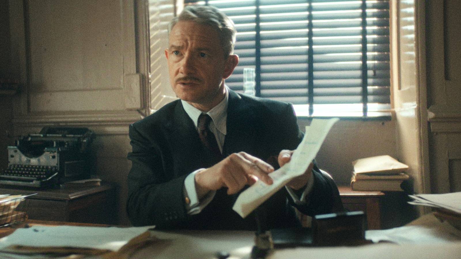 Martin Freeman as Superintendent Battle in Agatha Christie's Seven Dials