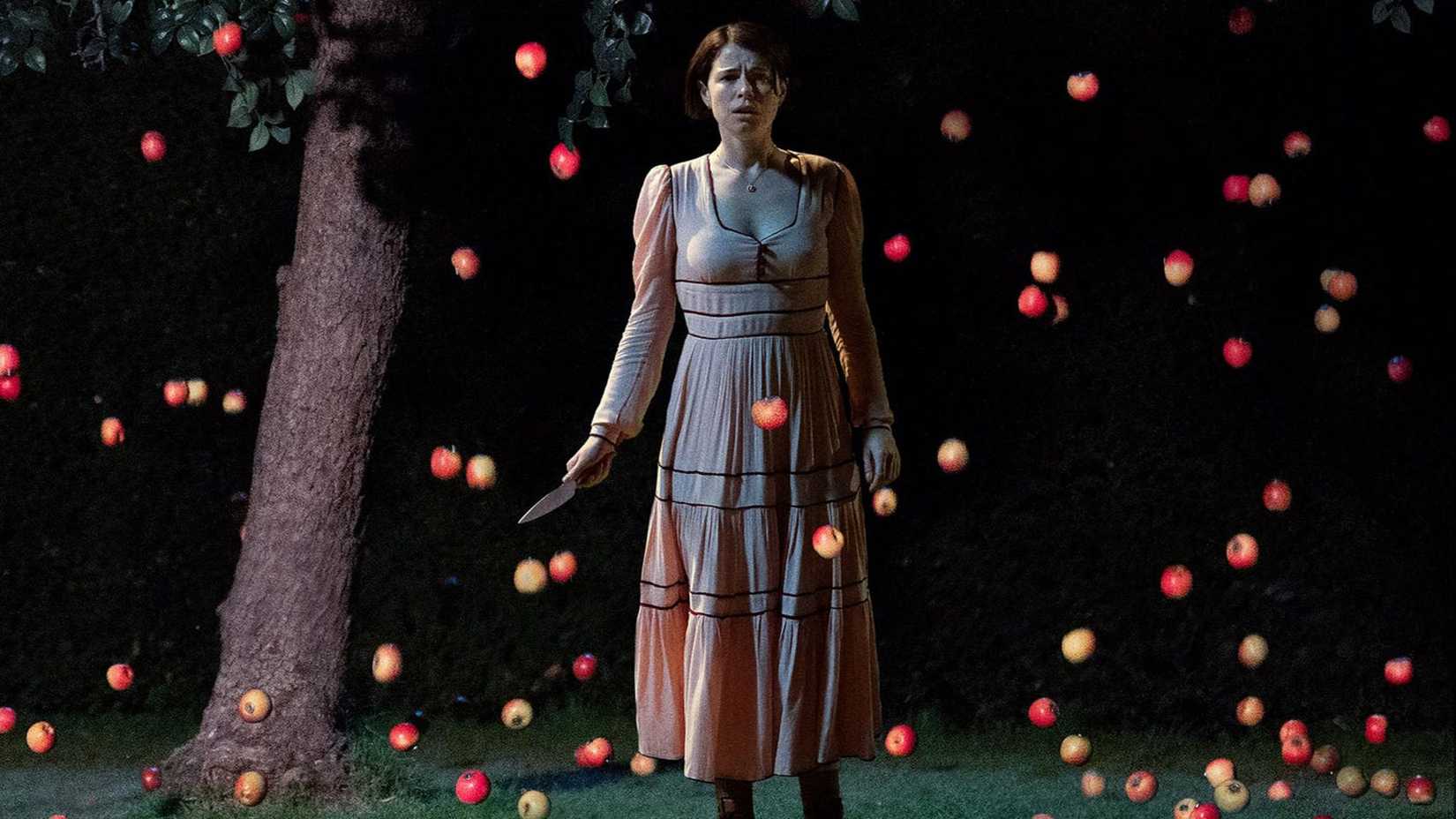 Apples fall around Harper in Men