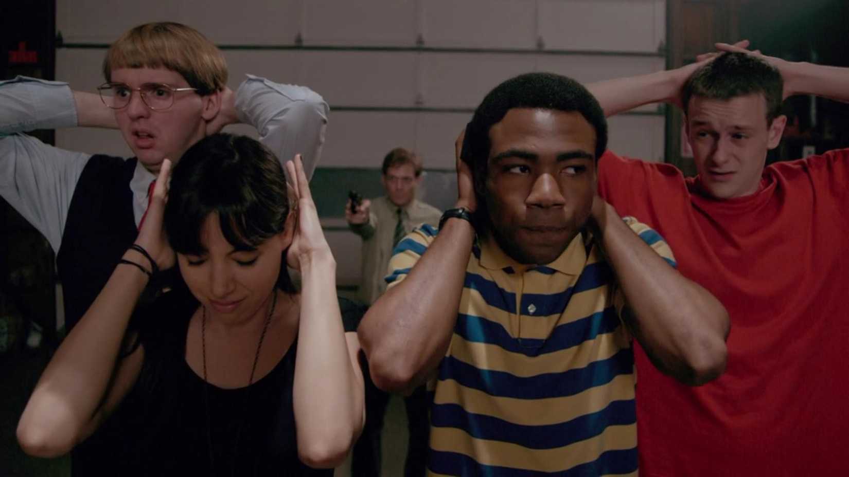 Aubrey Plaza and Donald Glover in 'Mystery Team'