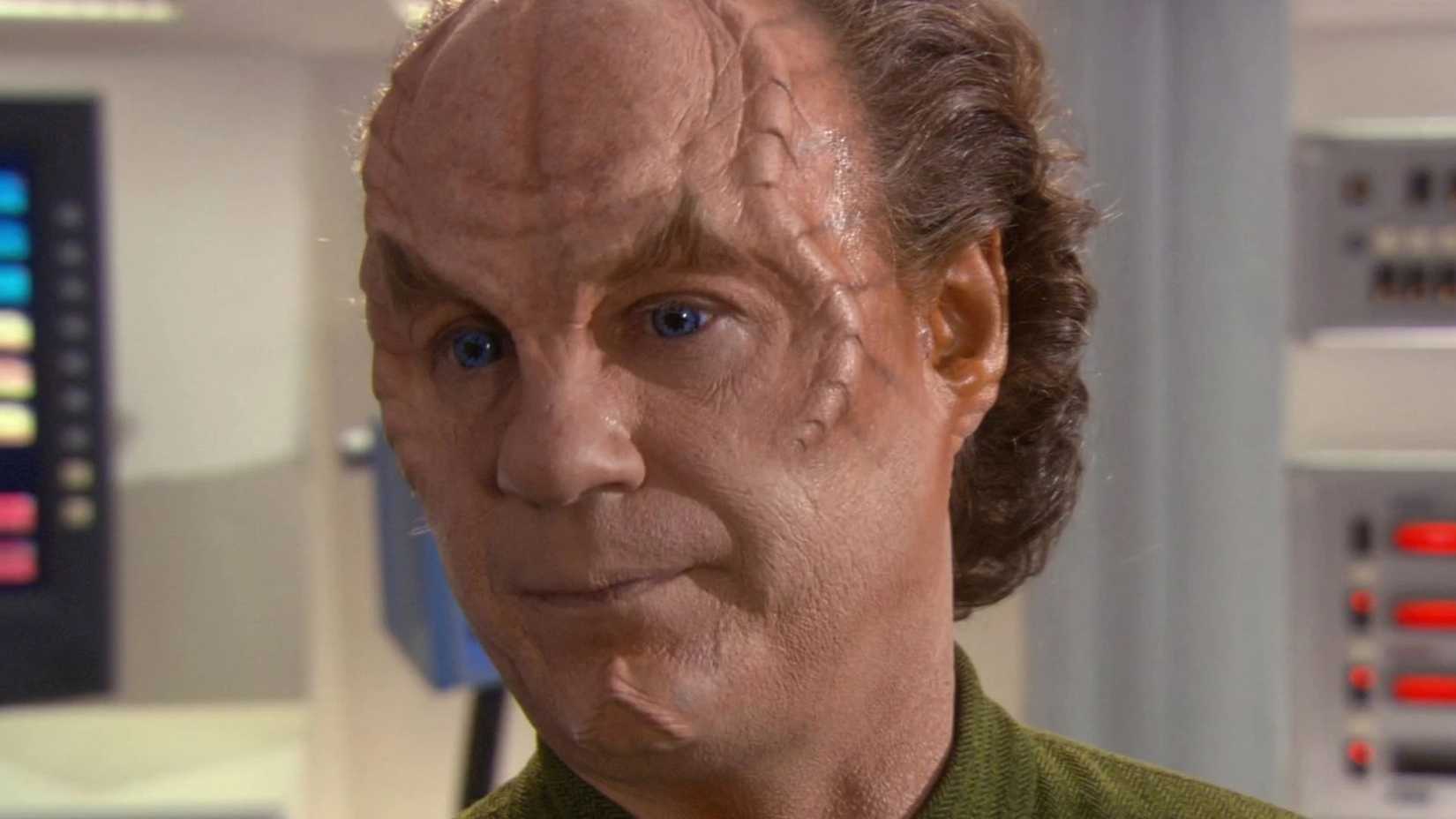Phlox looking concerned in Star Trek