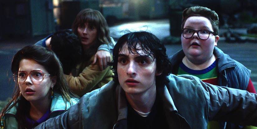 Eden Stephens, Finn Wolfhard, and Jake Connelly in Stranger Things Season 5