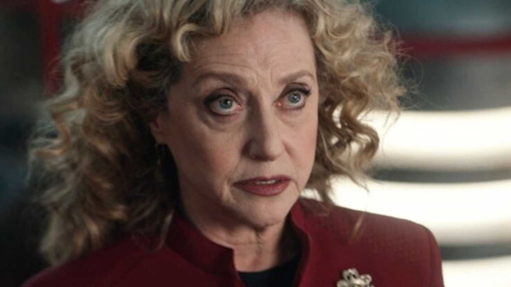 Carol Kane looking serious as Commander Pelia in Star Trek: Starfleet Academy