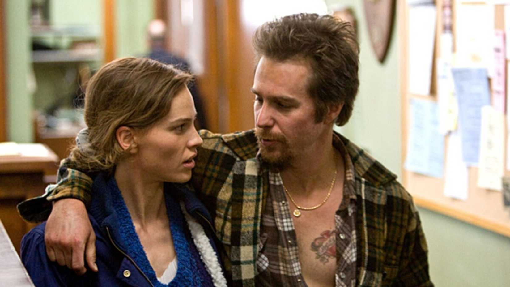 Hilary Swank and Sam Rockwell in Conviction