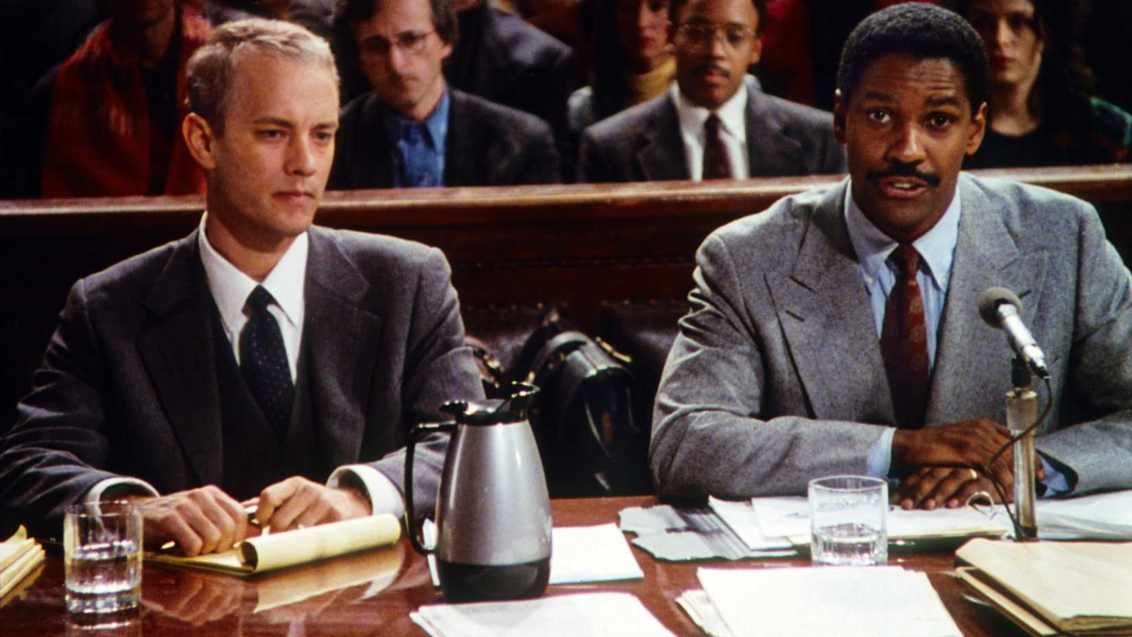 Andrew and Joe sit in court in Philadelphia