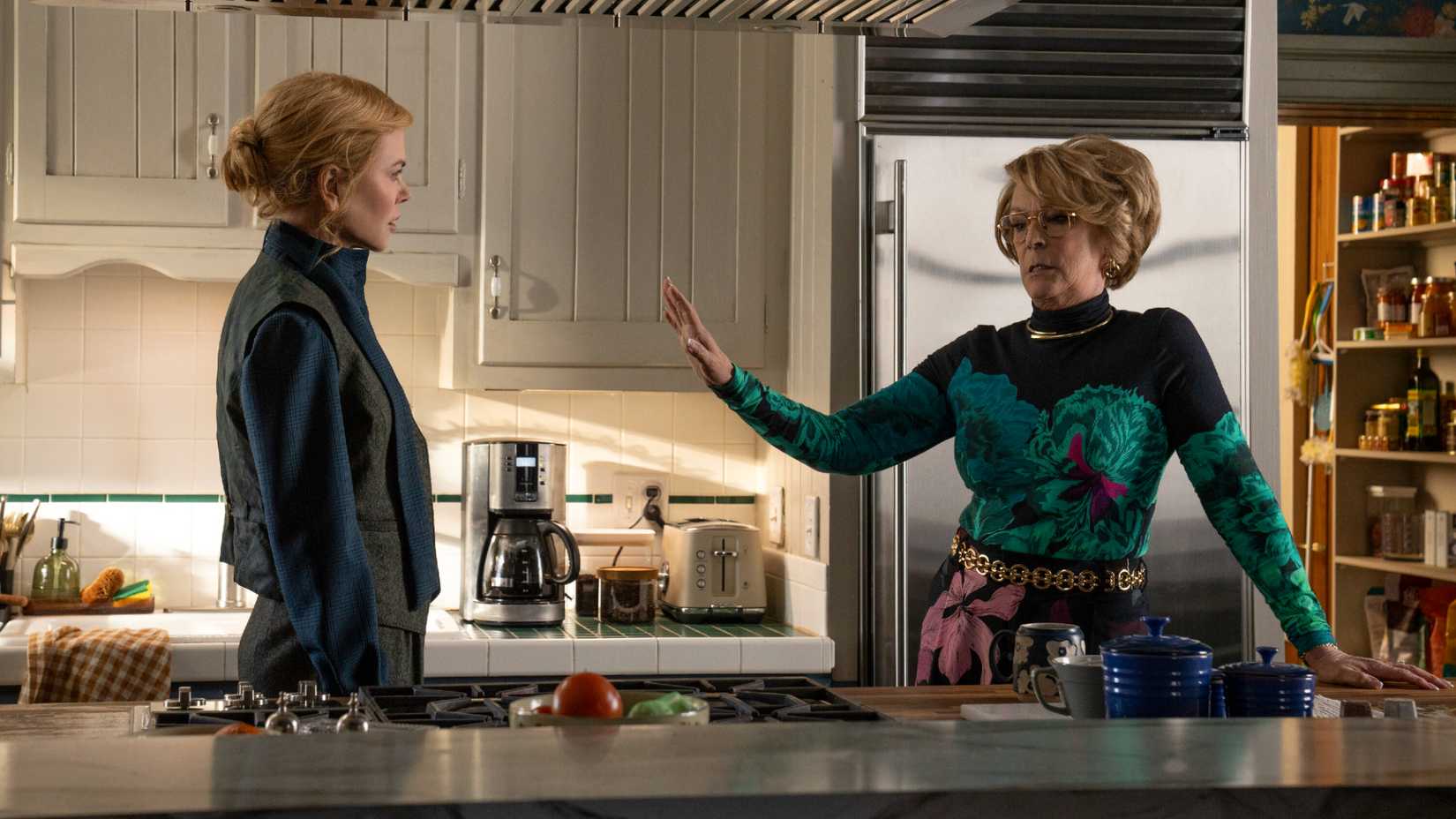 Kay and Dorothy face off in the kitchen in Scarpetta