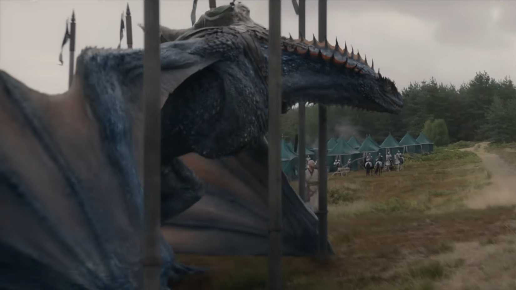 The dragon Tessarion the Blue Queen in House of the Dragon season 3