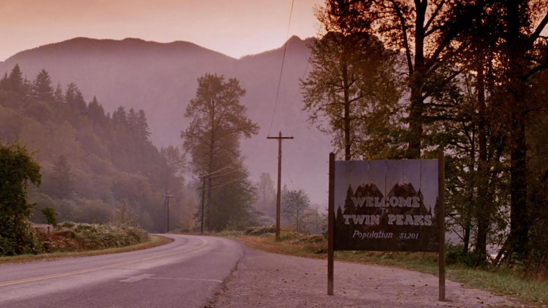 The welcome sign from the opening of 'Twin Peaks'