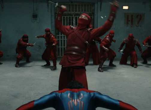 The Hand fighting Spider-Man in Spider-Man: Brand New Day