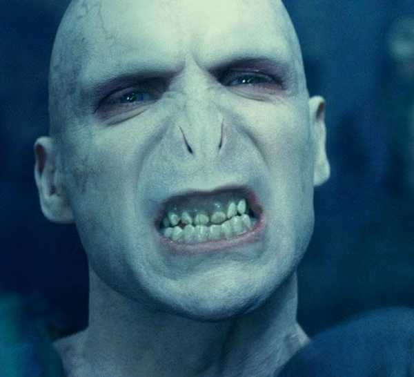 Ralph Fiennes as Voldemort in the "Harry Potter" franchise.