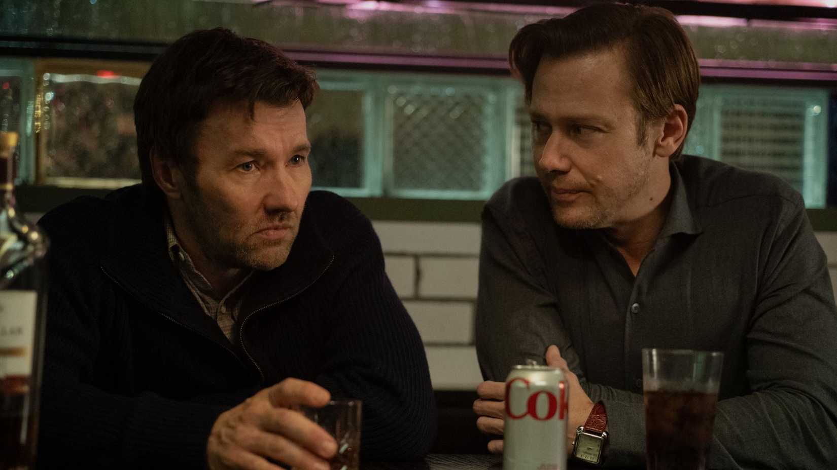 Joel Edgerton as Jason Dessen and Jimmi Simpson as Ryan Holder in Dark Matter