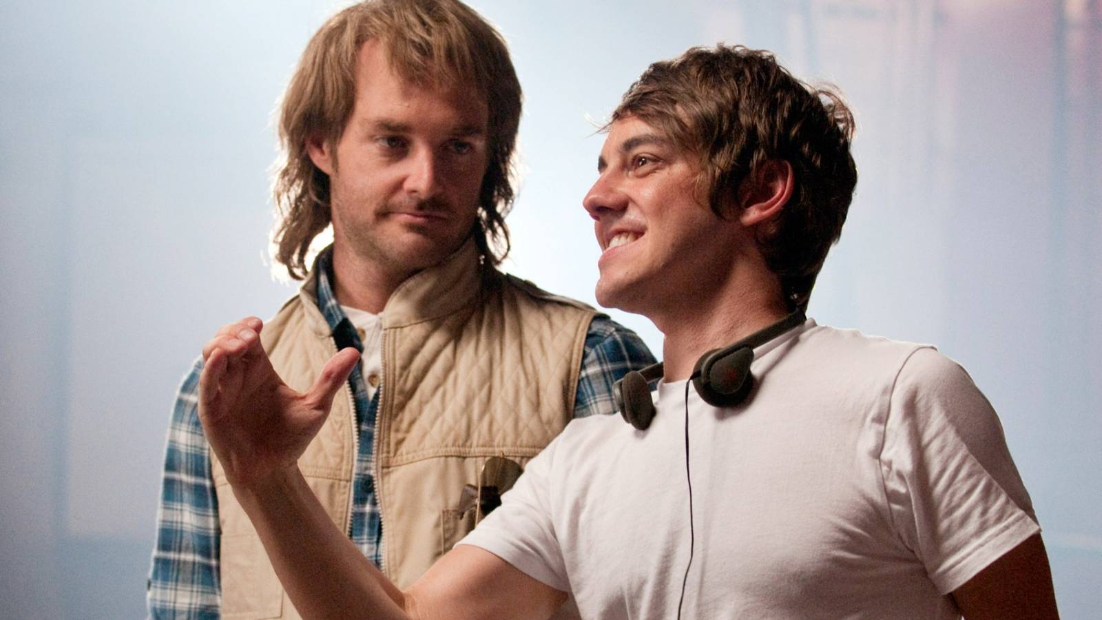Jorma Taccone and Will Forte on the set of MacGruber